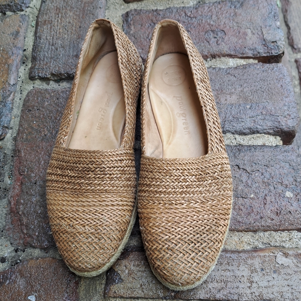 Paul Green Women's Tan Woven Flats Size 9 B1